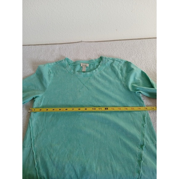 LOGO by Lori Goldstein‎ Lounge Sun Faded Cotton Sweatshirt  Green Size XS - Picture 12 of 16
